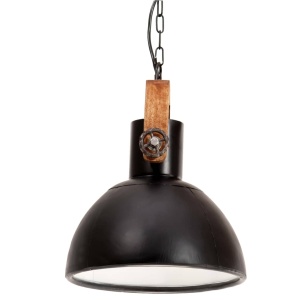 Lampă suspendată industrială, 25 W, negru, 30 cm, E27, rotund - Img 4