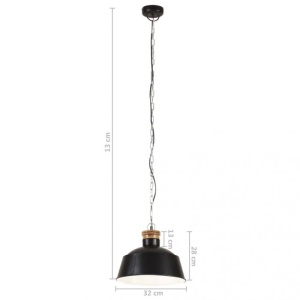 Lampă suspendată industrială, negru, 32 cm, E27 - Img 9