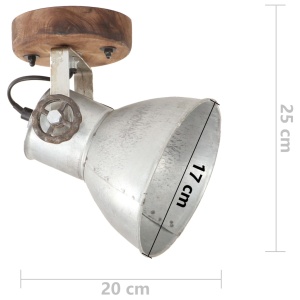 Lămpi de perete/tavan industriale argintiu 2 buc 20x25 cm E27 - Img 11