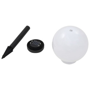 Lămpi solare de exterior cu LED, 3 buc, 20 cm, RGB, sferic - Img 5