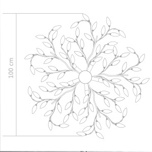 Lustră cu brațe tip frunze cristal acrilic alb 5 becuri E14 - Img 5