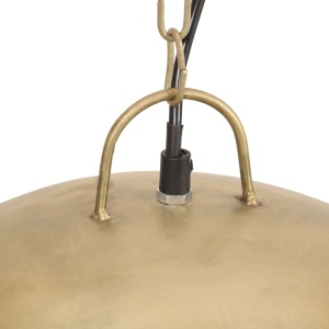 Lustră industrială vintage, 25 W, 41 cm, alamă, rotund, E27 - Img 6