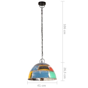Lustră industrială vintage, 25 W, multicolor, 41cm, rotund, E27 - Img 7