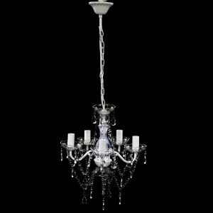 Lustră transparentă de cristal artificial cu 5 becuri - Img 2