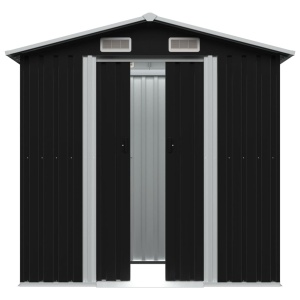 Magazie depozitare grădină antracit 204x132x186 cm oțel - Img 8