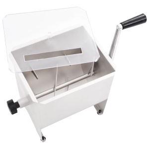 Malaxor de carne manual cu capac argintiu 20 L oțel inoxidabil - Img 4