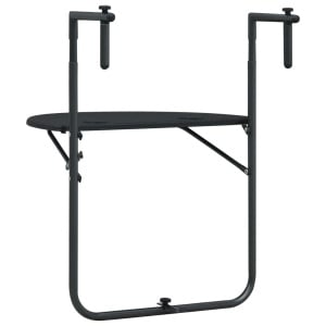 Masă balcon suspendată negru 60x64x83,5 cm plastic aspect ratan - Img 4