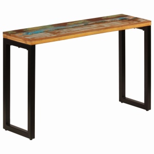 Masă consolă, 120 x 35 x 76 cm, lemn masiv reciclat și oțel - Img 7