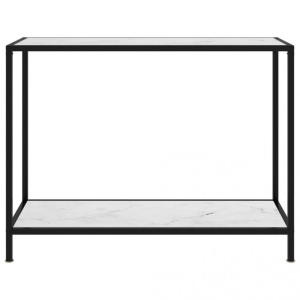 Masă consolă, alb, 100 x 35 x 75 cm, sticlă securizată - Img 2