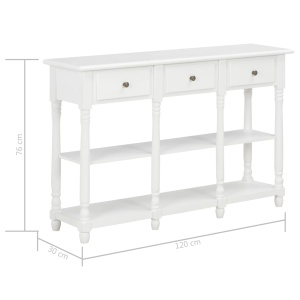 Masă consolă, alb, 120 x 30 x 76 cm, MDF - Img 9