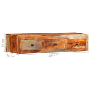 Masă consolă de perete, 100x25x20 cm, lemn masiv de sheesham - Img 7