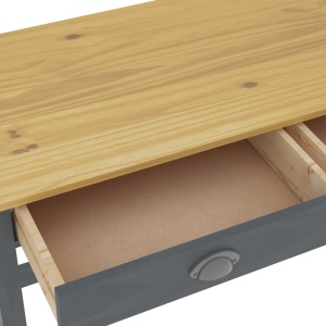 Masă consolă Hill Range 2 sertare gri 110x45x74 cm lemn pin - Img 5