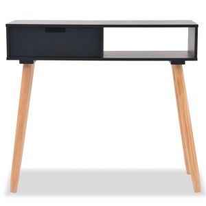 Masă consolă, lemn masiv de pin 80x30x72 cm, negru - Img 3