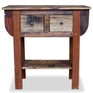 Masă consolă, lemn reciclat de esență tare, 80x35x80 cm - Img 2