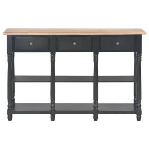 Masă consolă, negru, 120 x 30 x 76 cm, MDF - Img 2