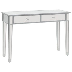 Masă consolă tip oglindă, MDF și sticlă, 106,5 x 38 x 76,5 cm