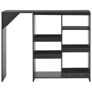 Masă de bar cu raft mobil, negru, 138x40x120 cm - Img 3