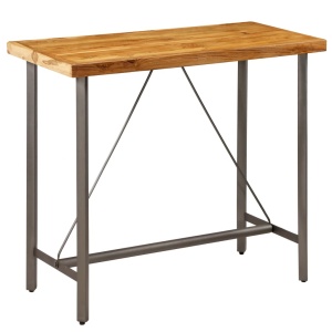 Masă de bar din lemn masiv de tec reciclat 120 x 58 x 106 cm - Img 12