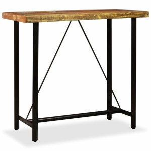 Masă de bar din lemn masiv reciclat, 120 x 60 x 107 cm - Img 9