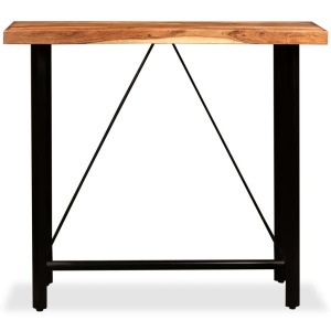 Masă de bar, lemn masiv de acacia, 120 x 60 x 107 cm - Img 2