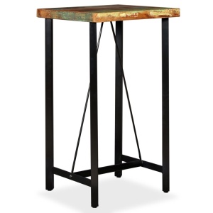 Masă de bar, lemn masiv reciclat, 60 x 60 x 107 cm - Img 11