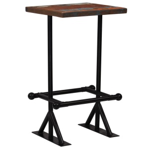 Masă de bar, lemn masiv reciclat, multicolor, 60 x 60 x 107 cm - Img 12