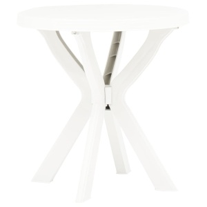 Masă de bistro, alb, Ø70 cm, plastic