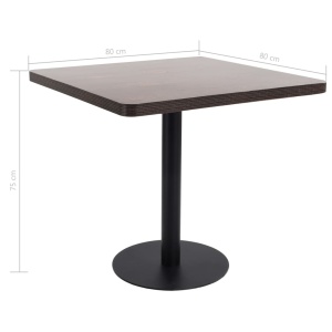 Masă de bistro, maro inchis, 80 x 80 cm, MDF - Img 5