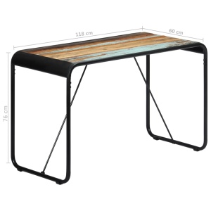 Masă de bucătărie, 118 x 60 x 76 cm, lemn masiv reciclat - Img 7