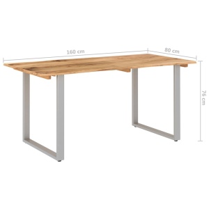 Masă de bucătărie, 160 x 80 x 76 cm, lemn masiv de acacia - Img 6