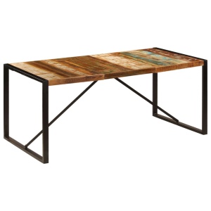 Masă de bucătărie, 180 x 90 x 75 cm, lemn masiv reciclat - Img 11