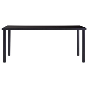 Masă de bucătărie, negru, 180 x 90 x 75 cm, sticlă securizată - Img 2