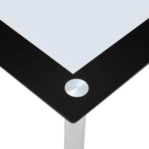 Masă de bucătărie, negru/transparent, 120 x 60 x 75 cm, sticlă - Img 4