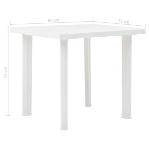 Masă de grădină, alb, 80 x 75 x 72 cm, plastic - Img 5