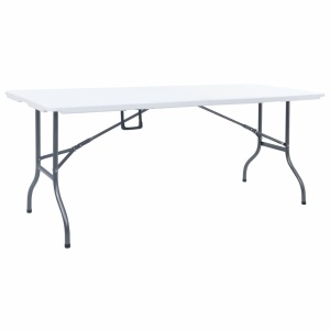 Masă de grădină pliabilă, alb, 180 x 72 x 72 cm, HDPE