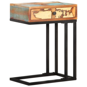 Masă laterală formă U, 45 x 30 x 61 cm, lemn masiv reciclat - Img 10
