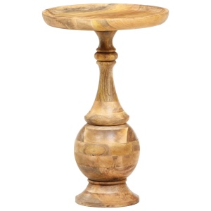 Masă laterală rotundă, 43 x 43 x 66 cm, lemn masiv de mango - Img 9