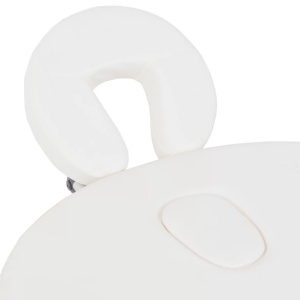 Masă masaj pliabilă cu 2 perne, 10 cm grosime, oval, Alb - Img 10