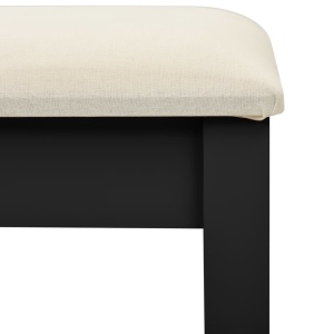 Masă toaletă cu taburet negru 65x36x128 cm lemn paulownia MDF - Img 9