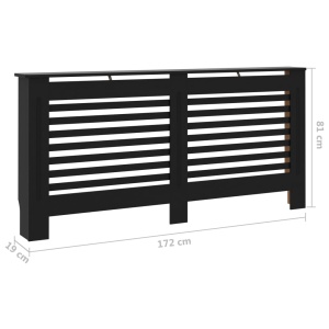 Mască de calorifer, negru, 172 x 19 x 81 cm, MDF - Img 7