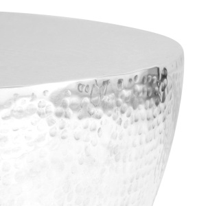 Măsuță cafea, argintiu, 70 x 30 cm, aluminiu bătut cu ciocanul - Img 6