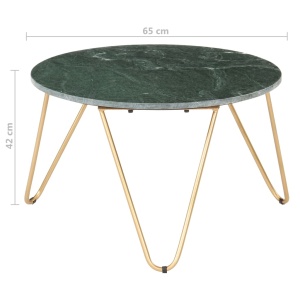 Măsuță cafea verde 65x65x42 cm piatră naturală aspect marmură - Img 4