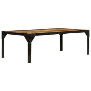 Măsuță de cafea, 110 cm, lemn masiv de mango nefinisat, oțel