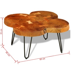 Măsuță de cafea, 35 cm, 4 butuci, lemn masiv de sheesham - Img 9