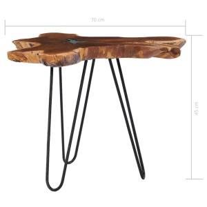 Măsuță de cafea, 70 x 45 cm, lemn masiv de tec și polirășină - Img 5