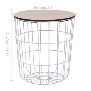 Măsuță de cafea, alb, Ø 39,5 cm - Img 6