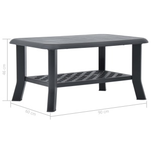 Măsuță de cafea, antracit, 90 x 60 x 46 cm, plastic - Img 6