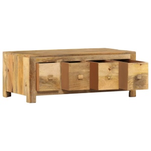 Măsuță de cafea cu 4 sertare, 90x50x35 cm, lemn masiv de mango - Img 5