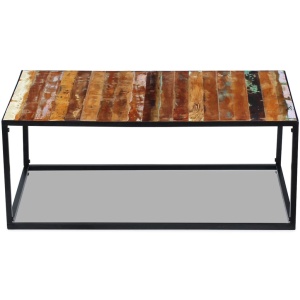 Măsuță de cafea din lemn de esență tare reciclat 100x60x45 cm - Img 5