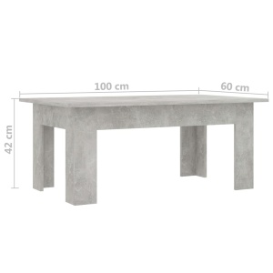 Măsuță de cafea, gri beton, 100 x 60 x 42 cm, PAL - Img 5
